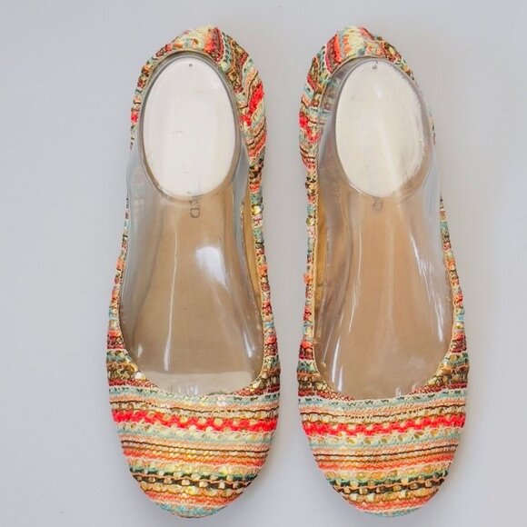LUCKY BRAND Women's Multicolor Woven Fabric Ballet Flats Cushioned Size 8M/38 - Picture 3 of 13